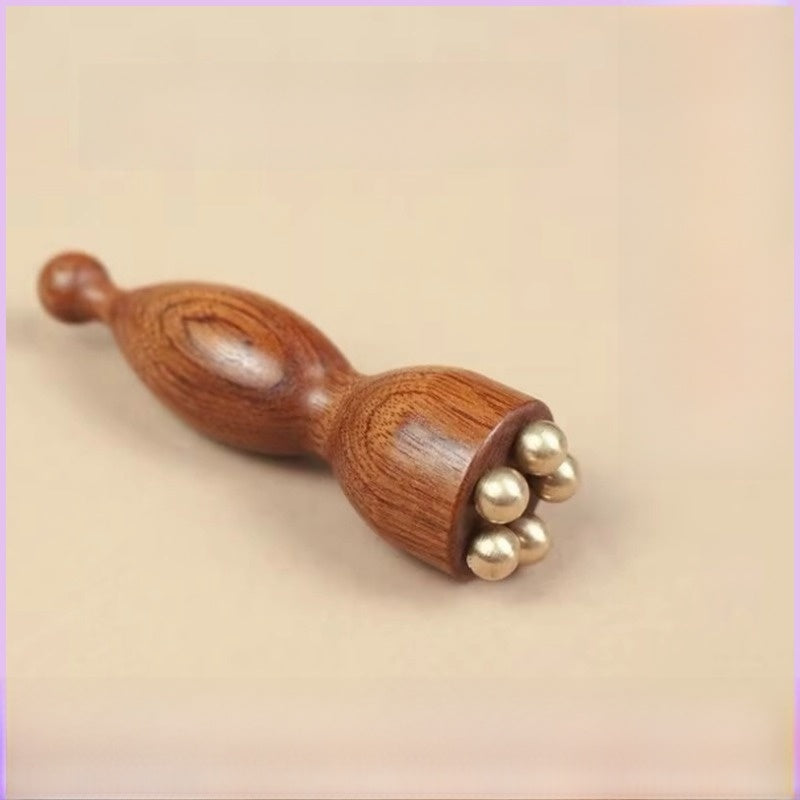 Wooden Eye Massage Stick Lotus Design