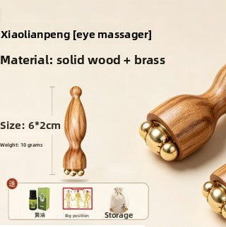 Wooden Eye Massage Stick Lotus Design