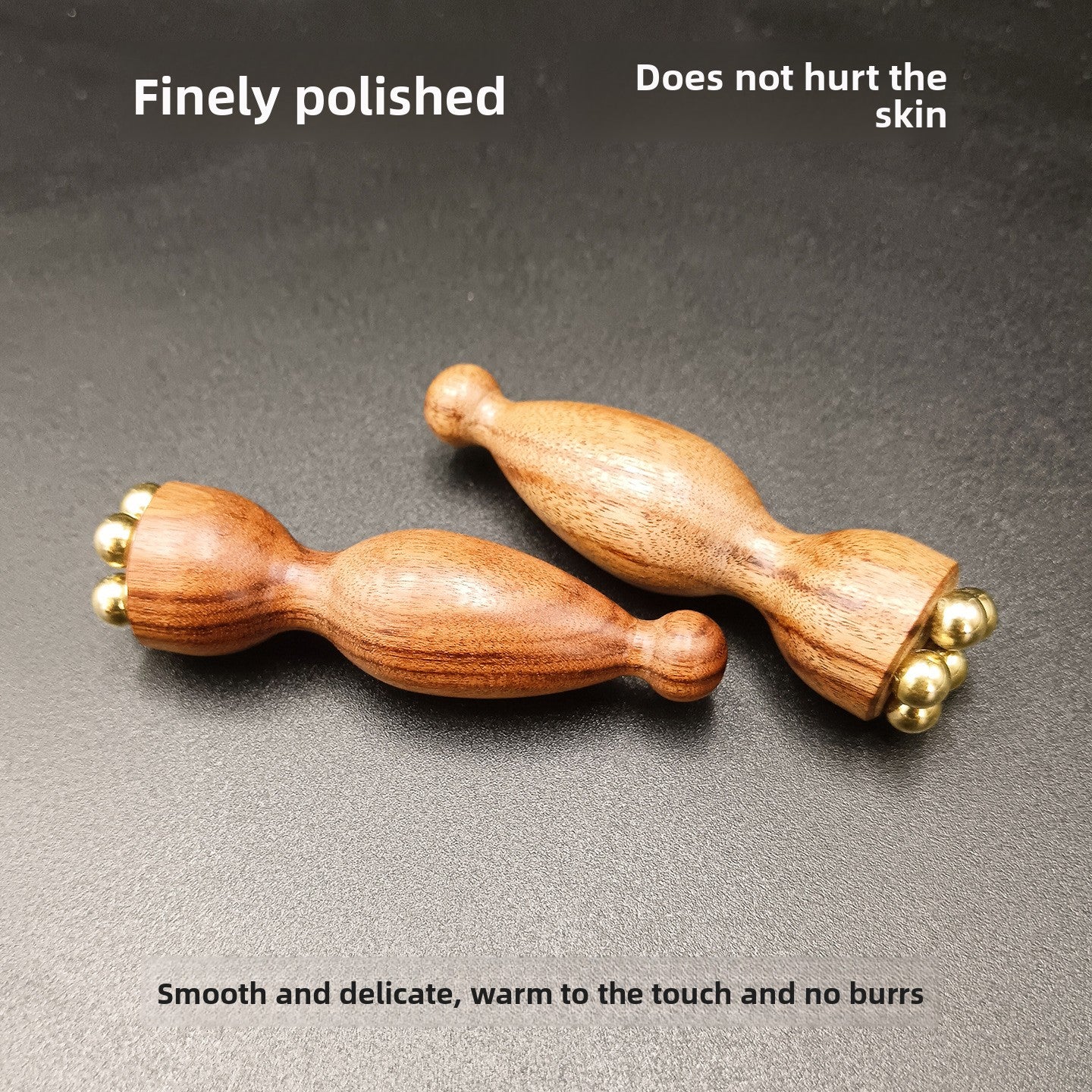 Wooden Eye Massage Stick Lotus Design