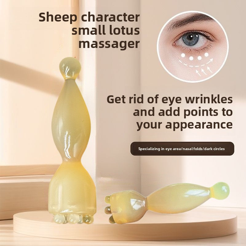Wooden Eye Massage Stick Lotus Design