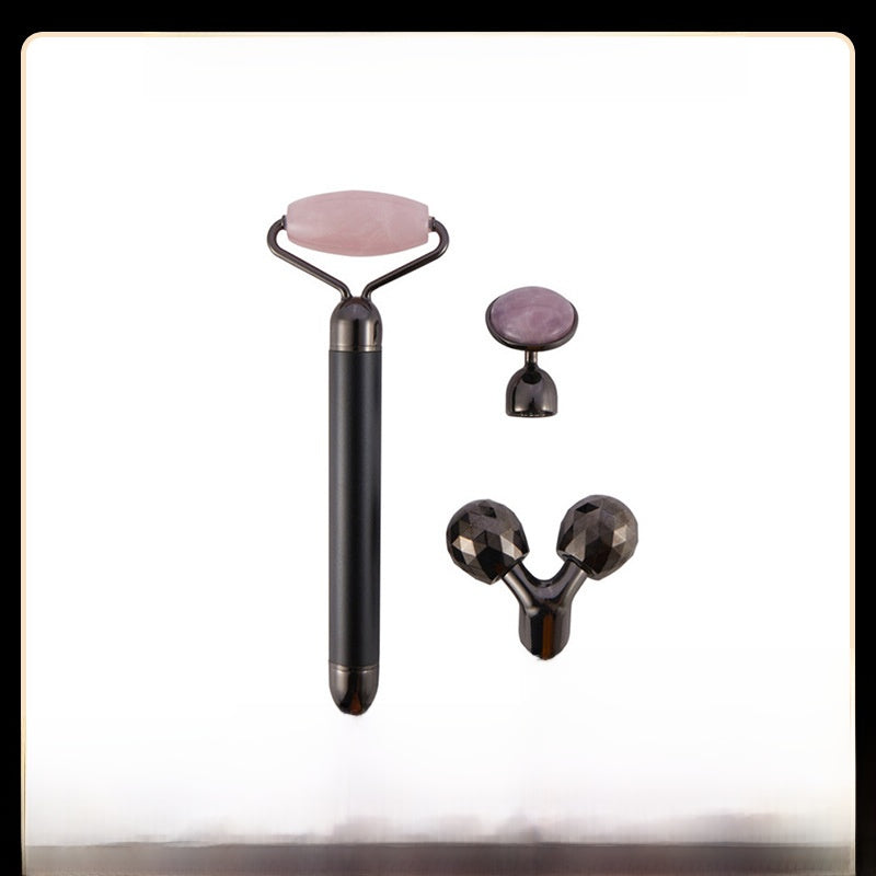 Natural Jade 3D Roller Gold Vibration Massage Stick