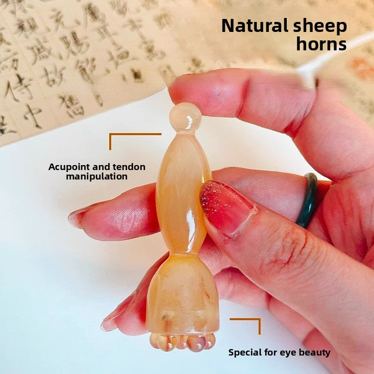 Wooden Eye Massage Stick Lotus Design