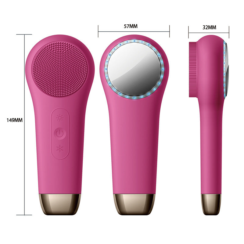 Ultrasonic Hot Cold Electric Silicone Facial Cleansing Brush