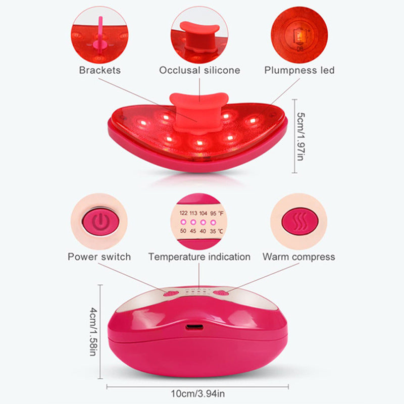 LED Heating Lip Beauty Instrument with Infrared Light Therapy