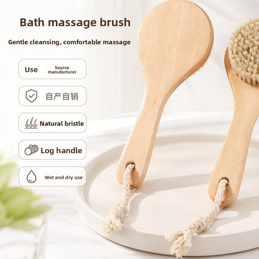 Handheld Body Bath Brush with Boar Bristles