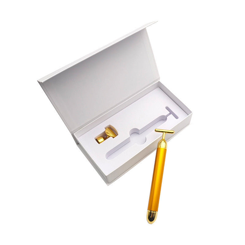 Natural Jade 3D Roller Gold Vibration Massage Stick